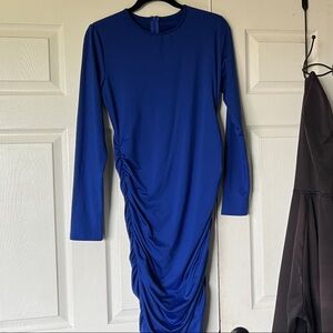 Elegant Blue Long Sleeve Dress